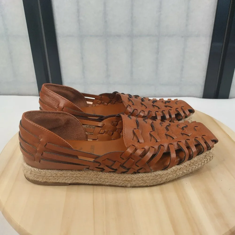 Sam & Libby Asha Espadrille Summer Sandals Shoes Brown Women US 7